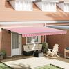 vidaXL Cortina Retractabilă Roșu și alb 450 × 300 cm țesătură