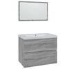 vidaXL Set de mobilier de baie, gri sonoma, lemn prelucrat