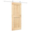 vidaXL Ușă glisantă Natural și Alb 80 x 210 cm Lemn de Pin Solid