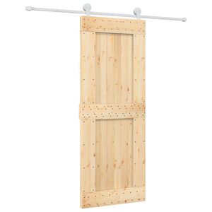 vidaXL Ușă glisantă Natural și Alb 80 x 210 cm Lemn de Pin Solid