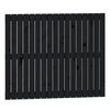 vidaXL Tăblie de pat pentru perete, negru, 108x3x90 cm, lemn masiv pin