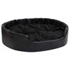 vidaXL Pat pentru c&acirc;ini, negru, 99x89x21 cm, pluș/piele ecologică
