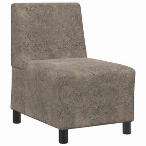vidaXL Canapea modulară fără brațe, gri &icirc;nchis, 55 cm, piele ecologică &icirc;ntoarsă