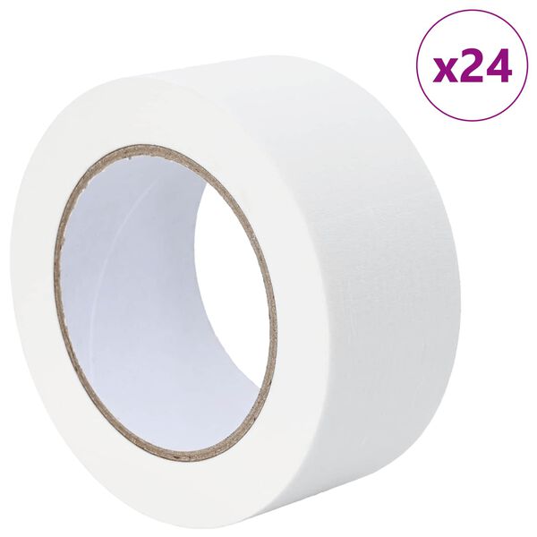 vidaXL Bende de Mascare pentru Pictori 24 pcs Alb 50mm x 50m H&acirc;rtie