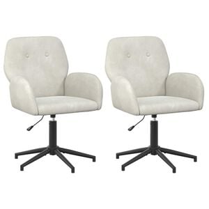 vidaXL Scaune birou cu rotire 2 buc. Catifea 54 x 55 x 90 cm Crem