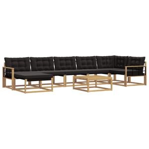 vidaXL Set de canapele de exterior 8 buc. Alb și negru