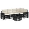 vidaXL Set de canapele pentru grădină 6 pcs Negru și Alb crem