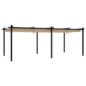 vidaXL Foișor de grădină acoperiș retractabil gri taupe 3x6 m aluminiu