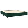 vidaXL Pat box spring cu saltea, verde &icirc;nchis, 180x200 cm, catifea