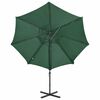 vidaXL Umbrelă &icirc;n consolă cu st&acirc;lp și LED-uri, verde, 300 cm