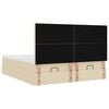 vidaXL Cadru de pat otoman cu saltele crem 180x200cm stofa