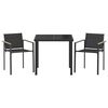 vidaXL Set de Mobilier pentru Exterior 3 pcs Negru și antracit
