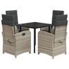vidaXL Set mobilier de grădină cu perne, 5 piese gri deschis poliratan