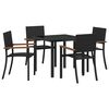 vidaXL Set de masă pentru grădină 5 buc. Negru