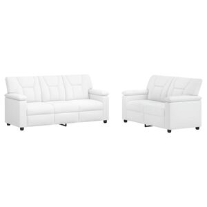 vidaXL Set de canapea 2 pcs Alb Piele artificială