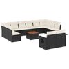 vidaXL Set mobilier de grădină cu perne, 13 piese, negru, poliratan