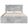 vidaXL Cadru de pat cu headboard Beton 160 x 200 cm Lemn de pin masiv