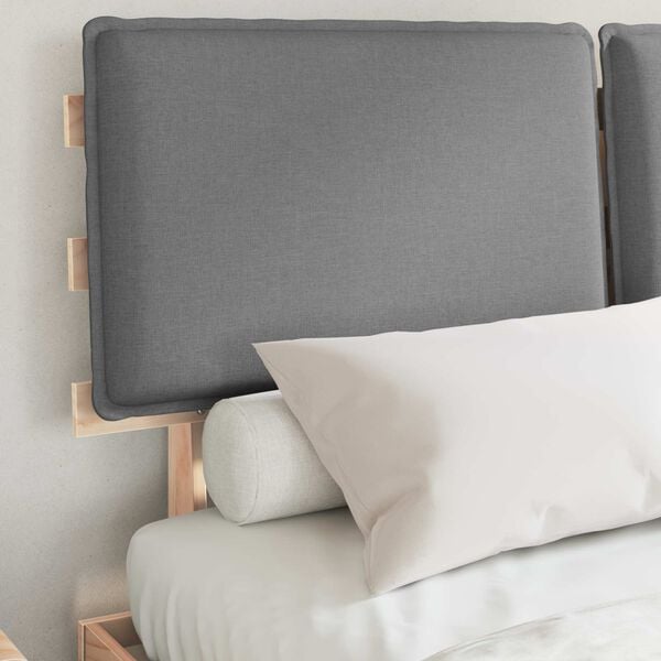 vidaXL Cadru de pat cu tăblie tapițată Gri deschis 140 x 200 cm