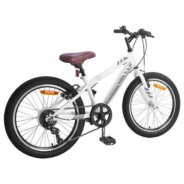 vidaXL Bicicletă Montană 20 Inci 6-Speed pentru 5-8 ani Alb