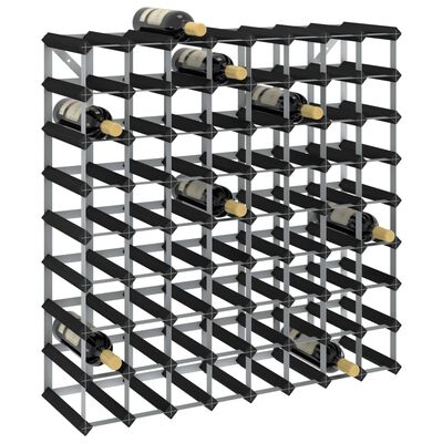 vidaXL Suport de vinuri, 72 sticle, negru, lemn masiv de pin