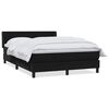 vidaXL Pat box spring cu saltea, negru, 160x210 cm, catifea