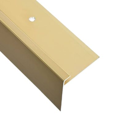 vidaXL Profile trepte în formă de F, 15 buc., auriu, 134 cm, aluminiu