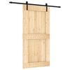 vidaXL Ușă glisantă Natural și Negru 100 x 210 cm Lemn de Pin Solid