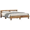 vidaXL Cadru de pat cu headboard Lemn vechi 200 x 200 cm Lemn compozit