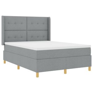 vidaXL Pat cu arcuri cu benzi LED Gri deschis 160 x 200 cm țesătură