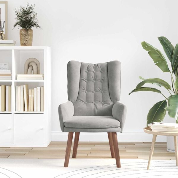 vidaXL fotoliu Gri deschis 63 x 67 x 94 cm Catifea