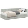 vidaXL Cadru de pat colțar cu saltea Manual 2 pcs Gri deschis Catifea