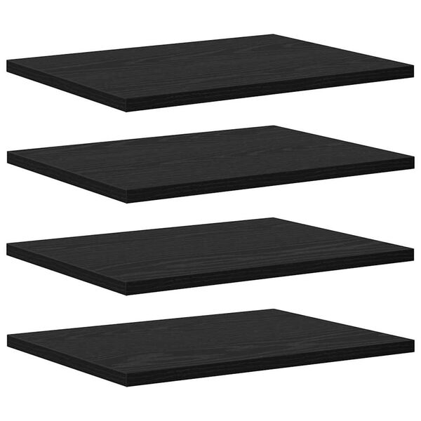 vidaXL Raft pentru cărți 4 pcs Negru 40 x 30 x 1,5 cm Lemn compozit