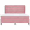 vidaXL Pat cu arcuri cu saltea cu headboard Roz 200 x 180 cm Poliester