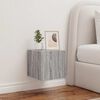 vidaXL Comodă TV de perete cu lumini LED, gri sonoma, 30,5x35x30 cm