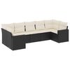 vidaXL Set canapele de grădină cu perne, 7 piese, negru, poliratan