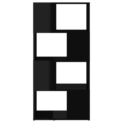 vidaXL Bibliotecă/Separator cameră, negru extralucios, 60x24x124,5 cm