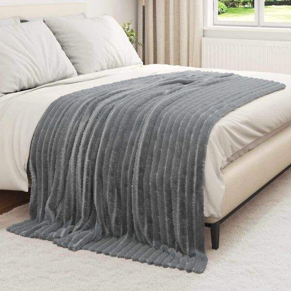 vidaXL Pătura de aruncat Gri &icirc;nchis 200 x 150 cm Molton