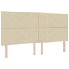 vidaXL Pat cu arcuri cu saltea cu headboard Crem 200 x 200 cm țesătură