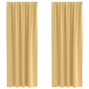 vidaXL Perdele Opaque cu Inel 2 pcs Bej 260 x 140 cm Poliester