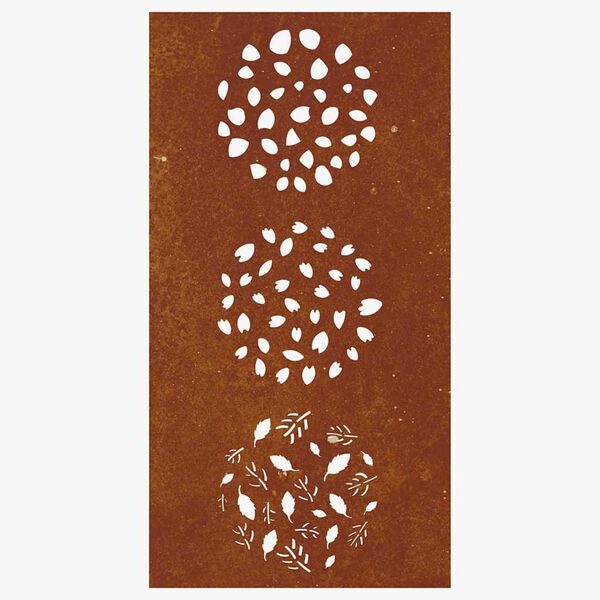 vidaXL Decorație perete de grădină 105x55 cm design frunze oțel Corten