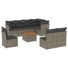 vidaXL Set canapele de grădină, 9 piese, cu perne, gri, poliratan