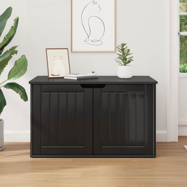 vidaXL Casa pentru pisici Negru 85 x 55 x 50,5 cm Lemn compozit