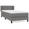 vidaXL Pat box spring cu saltea, gri &icirc;nchis, 80x200 cm, textil