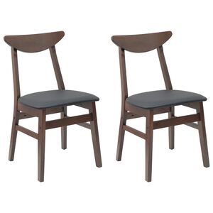 vidaXL Scaune de dining 2 buc. Lemn Solid de Cauciuc Maro deschis