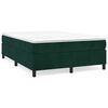 vidaXL Pat box spring cu saltea, verde &icirc;nchis, 140x190 cm, catifea