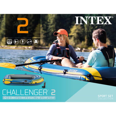 Intex Set barcă gonflabilă Challenger 2 cu vâsle și pompă, 68367NP