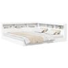 vidaXL Pat bibliotecă cu headboard Alb 200 x 200 cm Lemn compozit