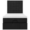 vidaXL Pat otoman cu saltea țesătură neagră 90x200 cm