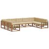 vidaXL Set de canapele de exterior 9 buc. Natural și Bej