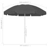 vidaXL Umbrelă de soare de plajă, antracit, 240 cm